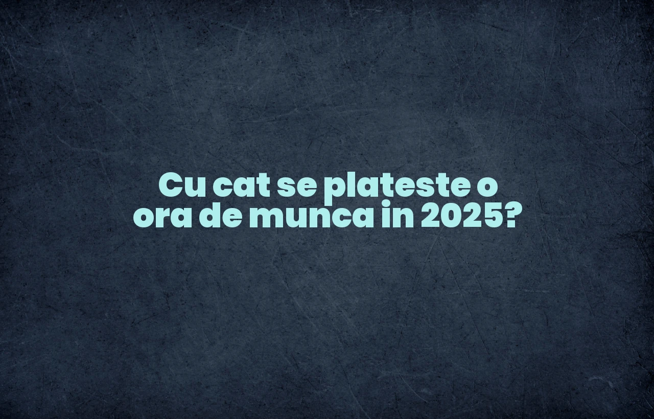 cu cat se plateste o ora de munca 2025