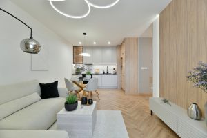 photo,of,modern,open plan,living,room,with,japandi,style,,white